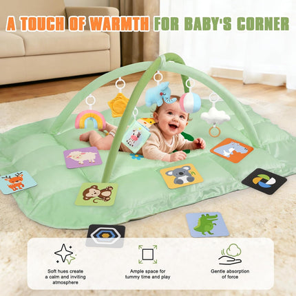 5-in-1 Tummy Time Baby Activity Gym with Giraffe Cartoon Pattern