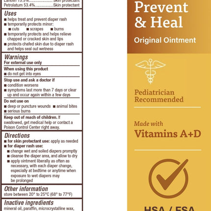 Original Diaper Rash Ointment with Vitamins A & D, 4 oz