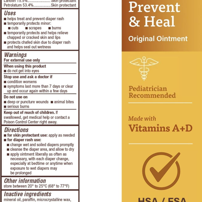 Original Diaper Rash Ointment with Vitamins A & D, 4 oz