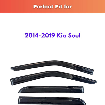 Rain Guards for 2014-2019 Soul, Out-Channel 4-Piece Set