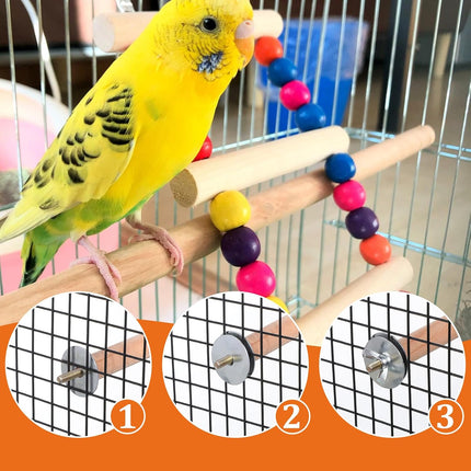 PawHaven RefugioPata 4PCS Bird Perches Parakeet Perches Wooden Parrot Perch Stand Wood Perche — Pet Supplies
