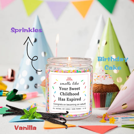 18th Birthday Vanilla Birthday Cake Scented Candle for Girls