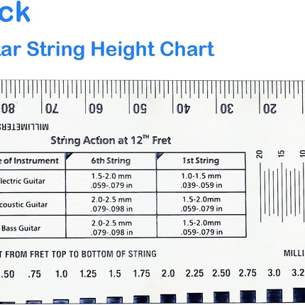 Guitar Action Gauge Ruler, String Height Gauge for Guitar