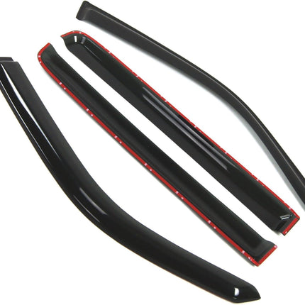 Outside Mount Window Vent Visors Rain Guards, Black Tinted 4-Piece Set