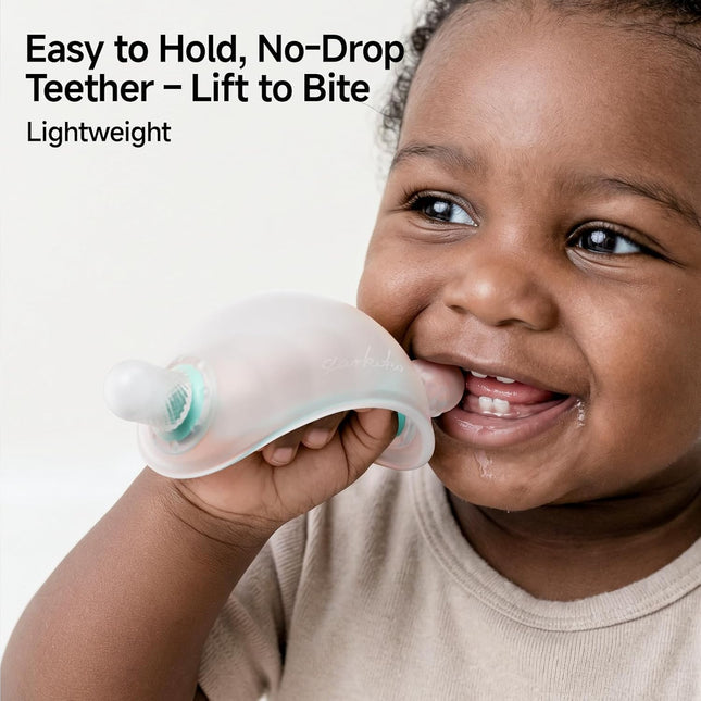 No-Drop Silicone Baby Teether Toy, BPA-Free Teething Relief for Babies 3-18 Months