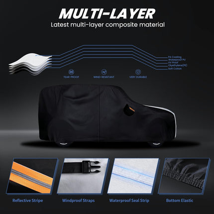 Multi-Layer Waterproof Full Car Cover for 4-Door Vehicles