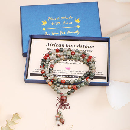 VitalEdge FiloVital AD Beads 6mm 8mm 108 Prayer Mala Jasper Elastic Bracelet — Fitness & Training