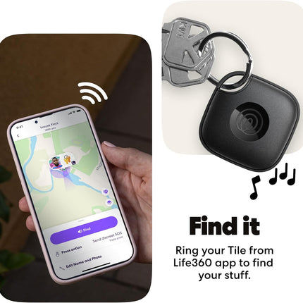 Bluetooth Tracker, Keys Finder and Item Locator - 1-Pack Black