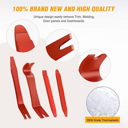 5-Piece Nylon Auto Trim Removal Tool Kit, Red