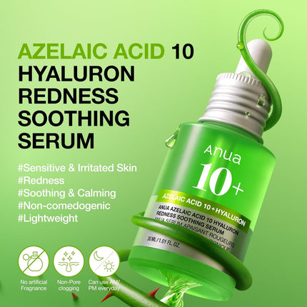 Azelaic Acid 10 Hyaluronic Redness Soothing Facial Serum