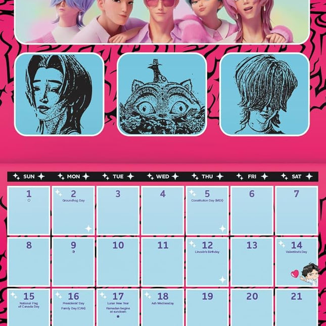 2026 Kpop Demon Hunters Wall Calendar