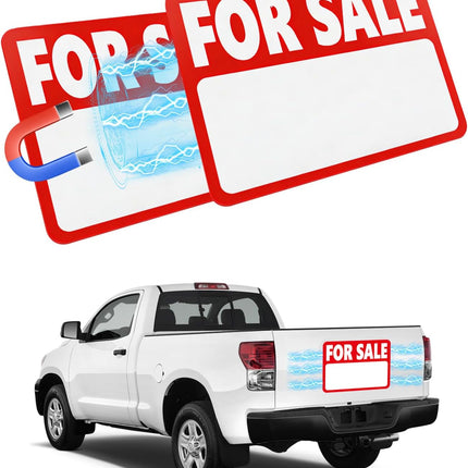 2-Pack Magnetic For Sale Vehicle Signs with Dry Erase Surface