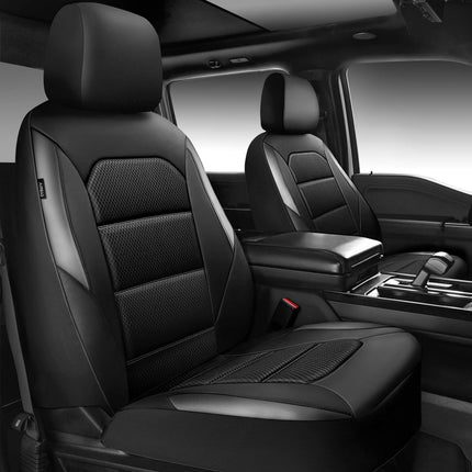 Memory Foam Front Car Seat Covers, Black/Grey
