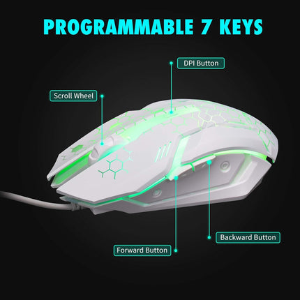 RGB USB Wired Gaming Keyboard and Mouse Combo