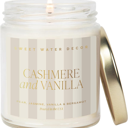 AuraHaus CasaAura Sweet Water Decor Cashmere and Vanilla Patterned Candle — Home Decor & Ambiance