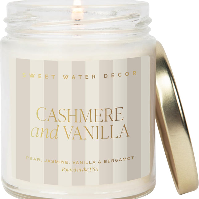 AuraHaus CasaAura Sweet Water Decor Cashmere and Vanilla Patterned Candle — Home Decor & Ambiance