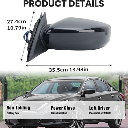 Left Driver Black Side Mirror for 2013-2018 Sedan