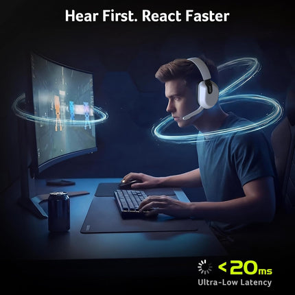 Wireless Gaming Headset for PS5, PS4, PC, and Switch - White