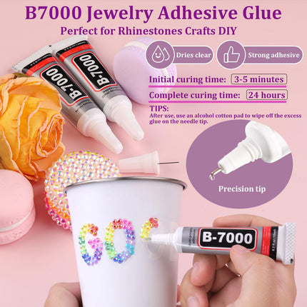 34,000-Piece Multicolor Resin Jelly Rhinestones with Jewelry Glue