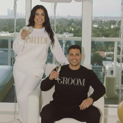 SourceToHome FuenteACasa WEAR PHYSIQUE Personalized Bride Groom Gift Set, Matching Sweatshirt and — Home & Lifestyle