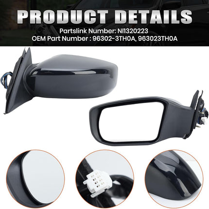 Left Driver Black Side Mirror for 2013-2018 Sedan