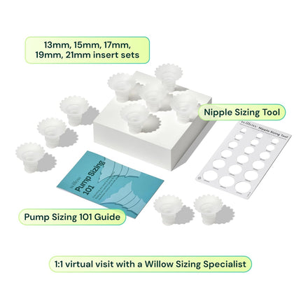 Breast Pump Flange Sizing Kit with 13mm-21mm Inserts