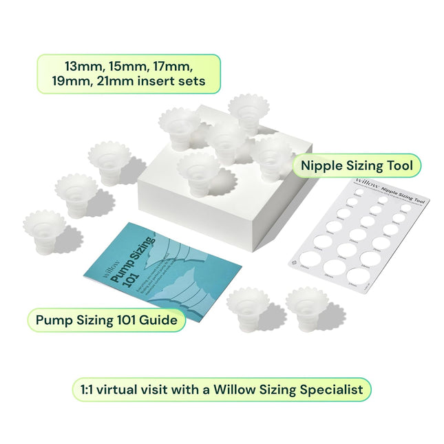 Breast Pump Flange Sizing Kit with 13mm-21mm Inserts