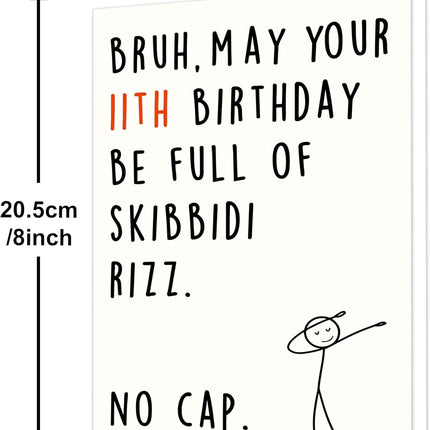 11th Birthday Card with Funny Gen Z Meme-Inspired Design