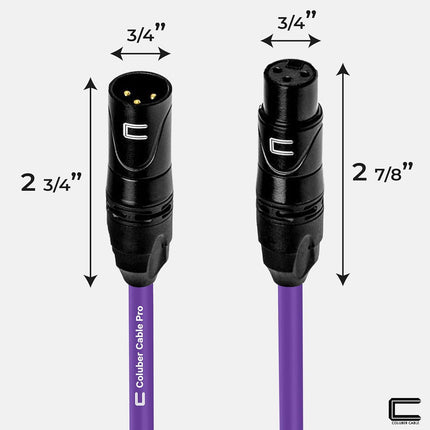 Balanced XLR Cable Male to Female - 1.5 Feet Purple