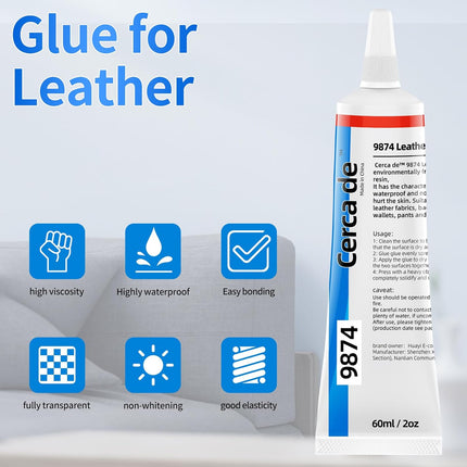 Clear Waterproof Leather Glue, 2 oz