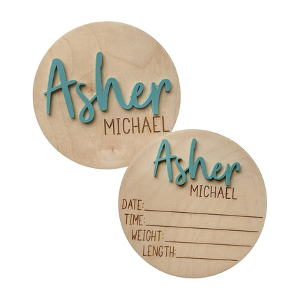 Double-Sided Personalized Newborn Announcement Sign