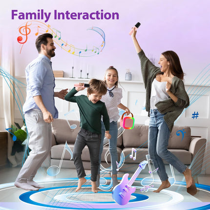 K-Pop Karaoke Machine with Bluetooth Mini Speaker and 2 Wireless Microphones