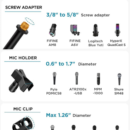 Microphone Stand, Tripod Boom Arm Floor Mic Stand