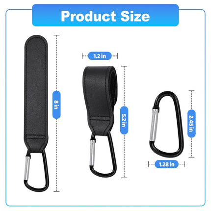 4 Pack Premium Non-Slip Adjustable Stroller Hooks