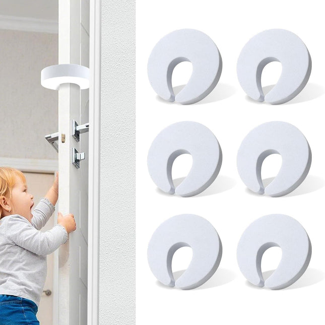 6 Pcs Premium Door Pinch Guard, White/Black