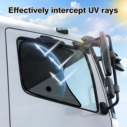2-Piece Mesh Side Window Shades for Semi and Heavy Duty Trucks