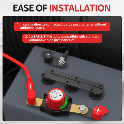 DriveForge ForjaRuta Joinfworld Side Post Battery Disconnect Switch 12V-48V 275A Waterproof — Auto & Moto