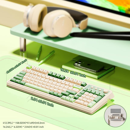 Green Tri-Mode Wireless Gaming Keyboard with Number Pad