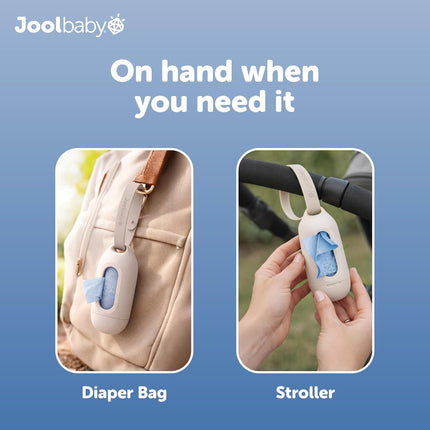 Disposable Diaper Bag Dispenser in Oatmeal with 3 Lavender-Scented Refill Rolls