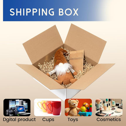 12x12x5" White Corrugated Shipping Boxes, 25 Pack
