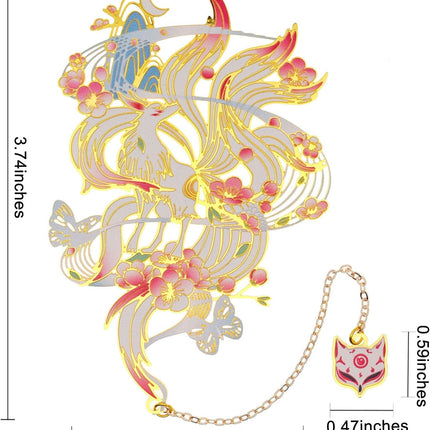 Metal Nine-Tailed Fox Anime Bookmark