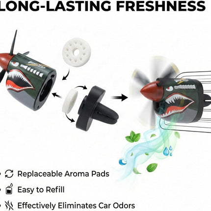 P-40 Warhawk Car Air Freshener with Spinning Propeller — Auto & Moto