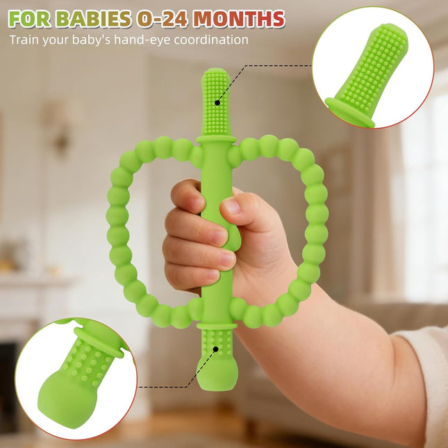 Apple Shape Silicone Hollow Teether Tubes, 2 Pack