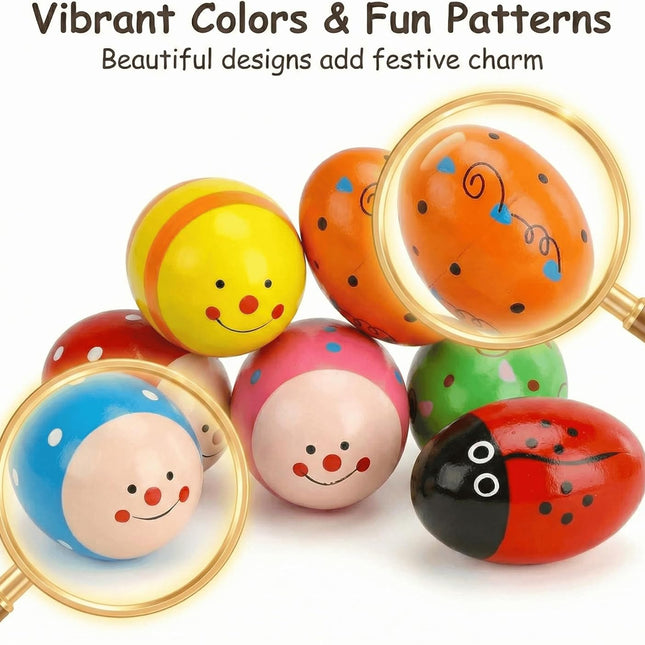 7 Pcs Easter Egg Shakers Musical Maracas for Kids - Non-Toxic Percussion Rhythm Toys