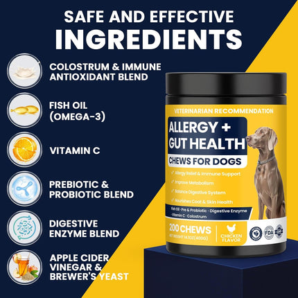 Dog Allergy Chews with Probiotic Support