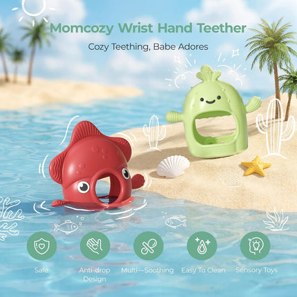 Grass Green Food Grade Silicone Baby Teething Mitten