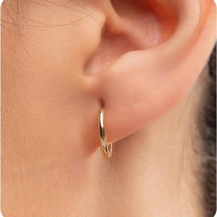 Hypoallergenic Titanium Hoop Earrings, Gold 12mm