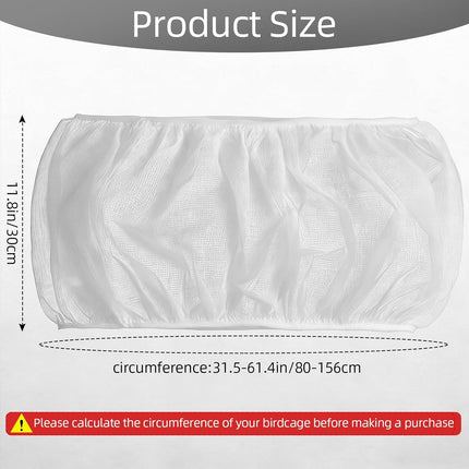 Bird Cage Seed Catcher Guard, Adjustable Stretchy Net Cover for Parrot Enclosures, Bird Cage Skirt Netting, Seed Catcher for Protective Shield for Parrot Enclosures (White)