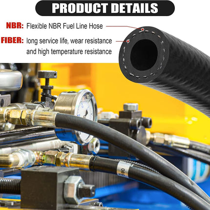 1/2 Inch (12mm) ID Fuel Line Hose 5FT NBR Rubber P - image 4