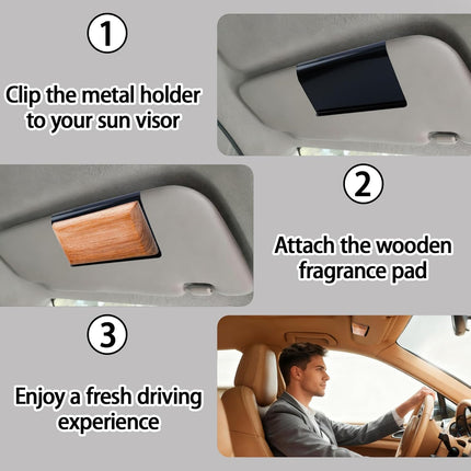 Black Metal Car Air Freshener Visor Clip, 1 Pack